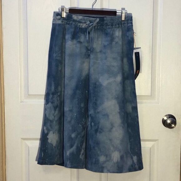 Lucy Indigo Culottes Wide Leg Capri Size M - Picture 10 of 13